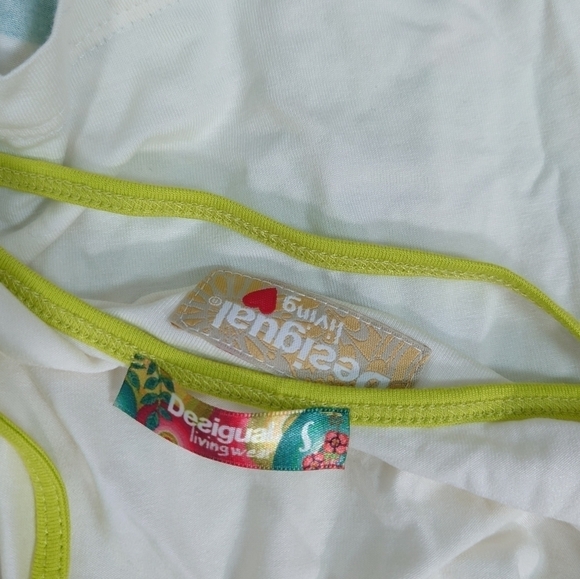 Desigual Multi-Colored Floral/Striped Strappy Back Tank Top Size Small - Picture 2 of 9